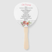 水玉模様と牡丹結婚式 プログラムファン ハンドファン (正面)