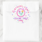 水玉模様と花誕生日 ラウンドシール (バッグ)