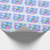 水玉模様と蝶 ラッピングペーパー (コーナー)