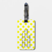 水玉模様とMonogramラゲージタグ ラゲッジタグ (裏面縦)