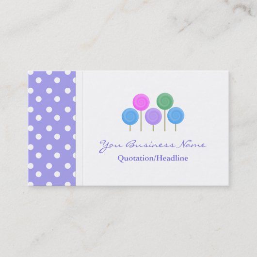 水玉模様によって整えられるキャンデーの名刺 名刺 (正面)