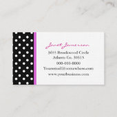 水玉模様によって整えられる花の名刺 名刺 (裏面)