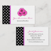 水玉模様によって整えられる花の名刺 名刺 (正面/裏面)