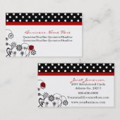 水玉模様によって整えられるBug女性名刺 名刺 (正面/裏面)