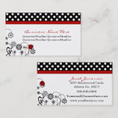 水玉模様によって整えられるBug女性名刺 名刺 (正面/裏面)