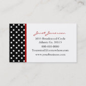 水玉模様によって整えられるBug女性名刺 名刺 (裏面)