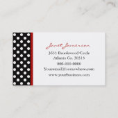 水玉模様によって整えられるBug女性名刺 名刺 (裏面)