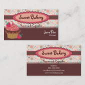 水玉模様のいちごのカップケーキの名刺 名刺 (正面/裏面)