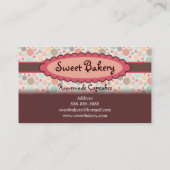 水玉模様のいちごのカップケーキの名刺 名刺 (裏面)