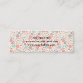 水玉模様のいちごのカップケーキの小型名刺 スキニー名刺 (裏面)