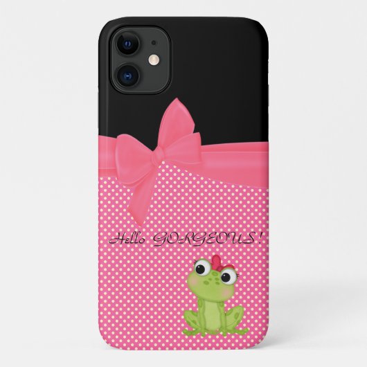水玉模様のかわいいカエル - こんにちは美人さん Case-Mate iPhoneケース (裏面)