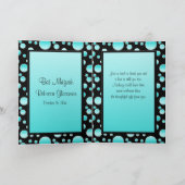 水玉模様のアクアとブラックの感謝カード サンキューカード (内部)