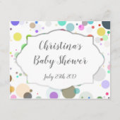 水玉模様のアドバイスママになる赤ちゃんシャワー エンクロージャーカード (裏面)