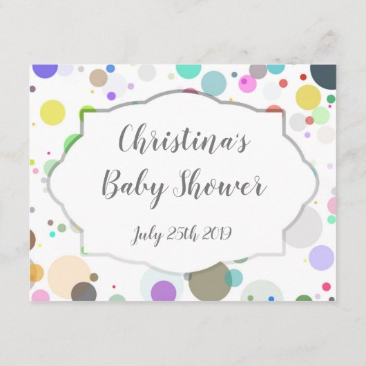 水玉模様のアドバイスママになる赤ちゃんシャワー エンクロージャーカード (裏面)