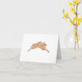 水玉模様のウサギ カード (黄色い花)