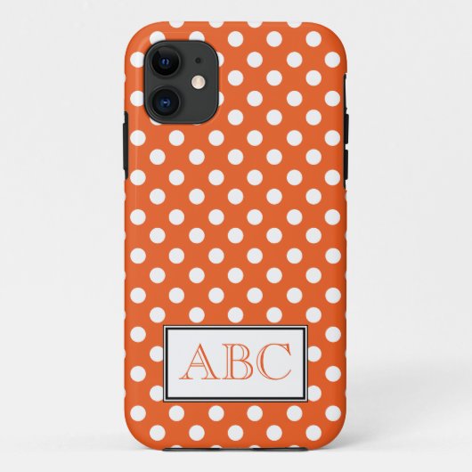 水玉模様のオレンジ及び白いiPhone 5の箱 Case-Mate iPhoneケース (裏面)