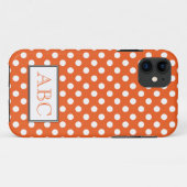 水玉模様のオレンジ及び白いiPhone 5の箱 Case-Mate iPhoneケース (裏面(横))