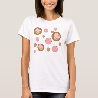 水玉模様のカップケーキ Tシャツ