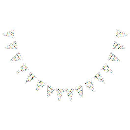 水玉模様のカラフル バンティングフラッグ (全)