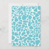 水玉模様のキリンのベビーシャワーの招待状(男の子) 招待状 (裏面)