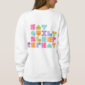 水玉模様のキルトのゴシック体の引用文 スウェットシャツ (裏面)