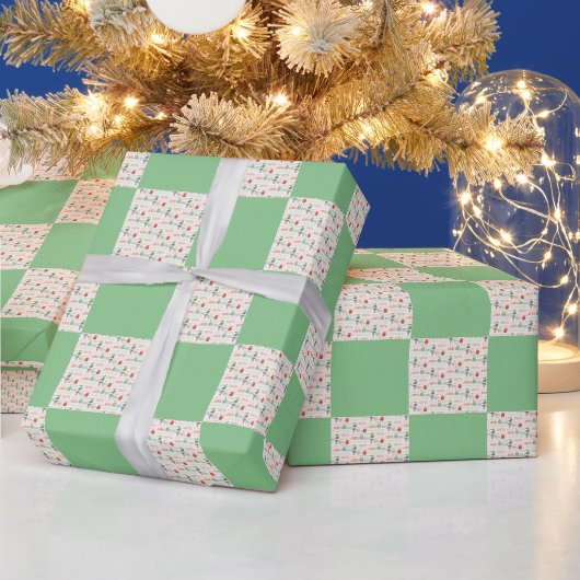 水玉模様のクリスマスエルフ ラッピングペーパー (クリスマス)