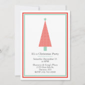 水玉模様のクリスマスツリーの休日のパーティの招待状 招待状 (正面)