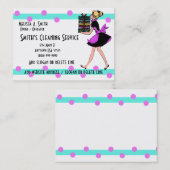 水玉模様のクリーニングのサービス業カード 名刺 (正面/裏面)