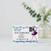 水玉模様のクリーニングのサービス業カード 名刺 (スタンド正面)