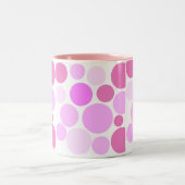 水玉模様のコレクションでかわいらしい ツートーンマグカップ (中央)