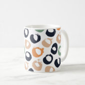 水玉模様のシームレスなパターンヴィンテージイラストレーション。  コーヒーマグカップ (正面右)