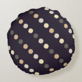 水玉模様のシームレスなパターン落書きテクスチャ。文字 ラウンドクッション (裏面)