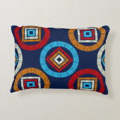 水玉模様のシームレスなパターン。民族像のモザイク アクセントクッション (裏面)