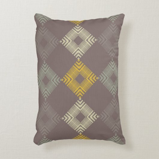 水玉模様のシームレスなパターン。民族像のモザイク アクセントクッション (正面(垂直))