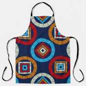 水玉模様のシームレスなパターン。民族像のモザイク エプロン (正面)