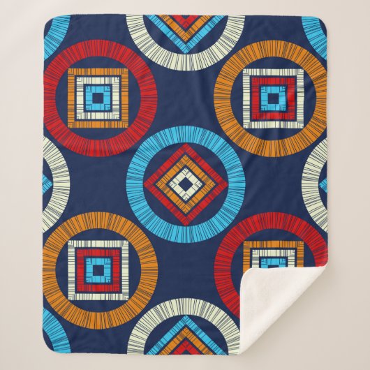 水玉模様のシームレスなパターン。民族像のモザイク シェルパブランケット (正面)