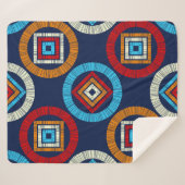 水玉模様のシームレスなパターン。民族像のモザイク シェルパブランケット (正面(横))