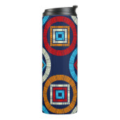 水玉模様のシームレスなパターン。民族像のモザイク タンブラー (回転左)