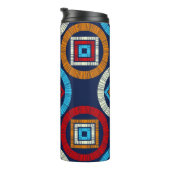 水玉模様のシームレスなパターン。民族像のモザイク タンブラー (回転右)