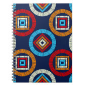 水玉模様のシームレスなパターン。民族像のモザイク ノートブック (正面)