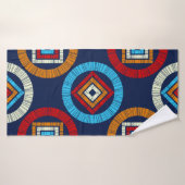 水玉模様のシームレスなパターン。民族像のモザイク バスタオル (バスタオル)