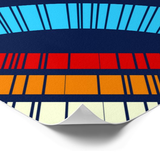 水玉模様のシームレスなパターン。民族像のモザイク ポスター (角)