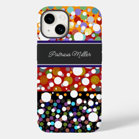 水玉模様のシームレスパパーソナライズされたターン Case-Mate iPhoneケース (裏面)