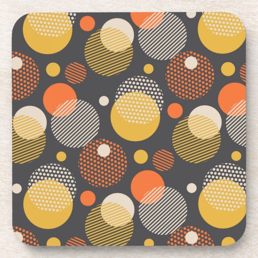 水玉模様のストライプなパターン コースター (正面)