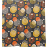 水玉模様のストライプなパターン シャワーカーテン (正面)