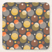 水玉模様のストライプなパターン スクエアペーパーコースター (正面)
