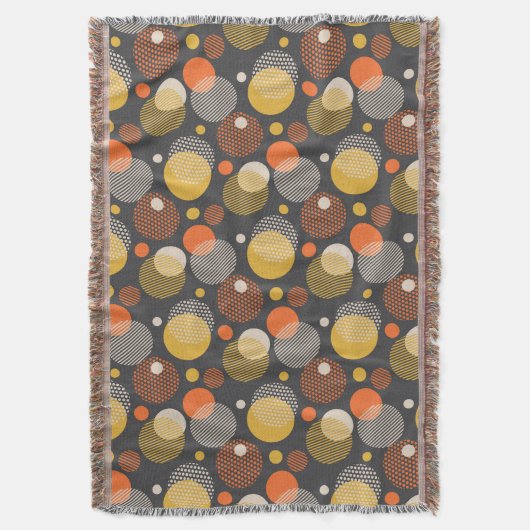 水玉模様のストライプなパターン スローブランケット (正面縦)