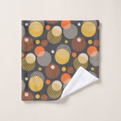 水玉模様のストライプなパターン バスタオルセット (ウォッシュタオル)