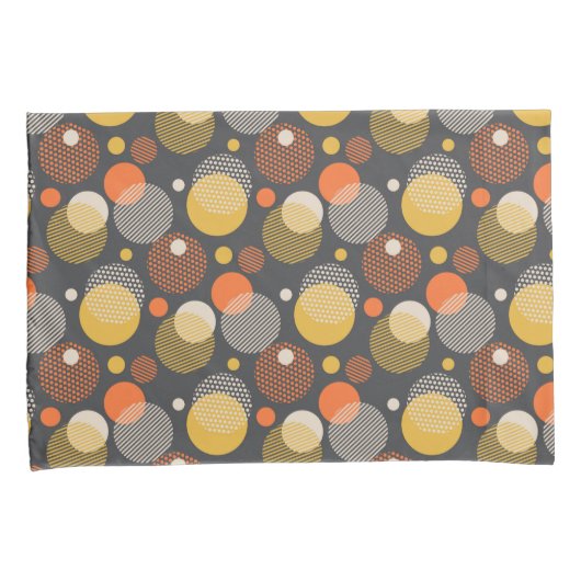 水玉模様のストライプなパターン 枕カバー (正面右)