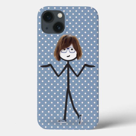 水玉模様のスニーカーのスティックガール Case-Mate iPhoneケース (裏面)